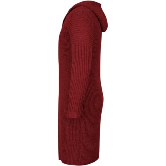 Men's Long Cardigan Sweater Hood Button Closure Long Sleeve Knit Coat - Picture 4 of 6